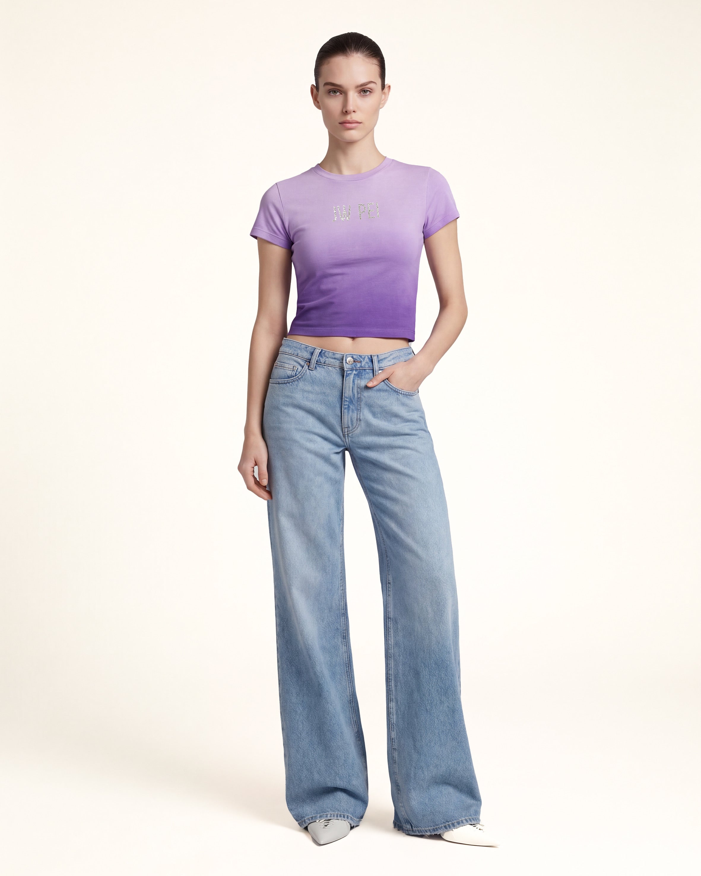 The Aura Crystal Logo Tee - Lavender Mist