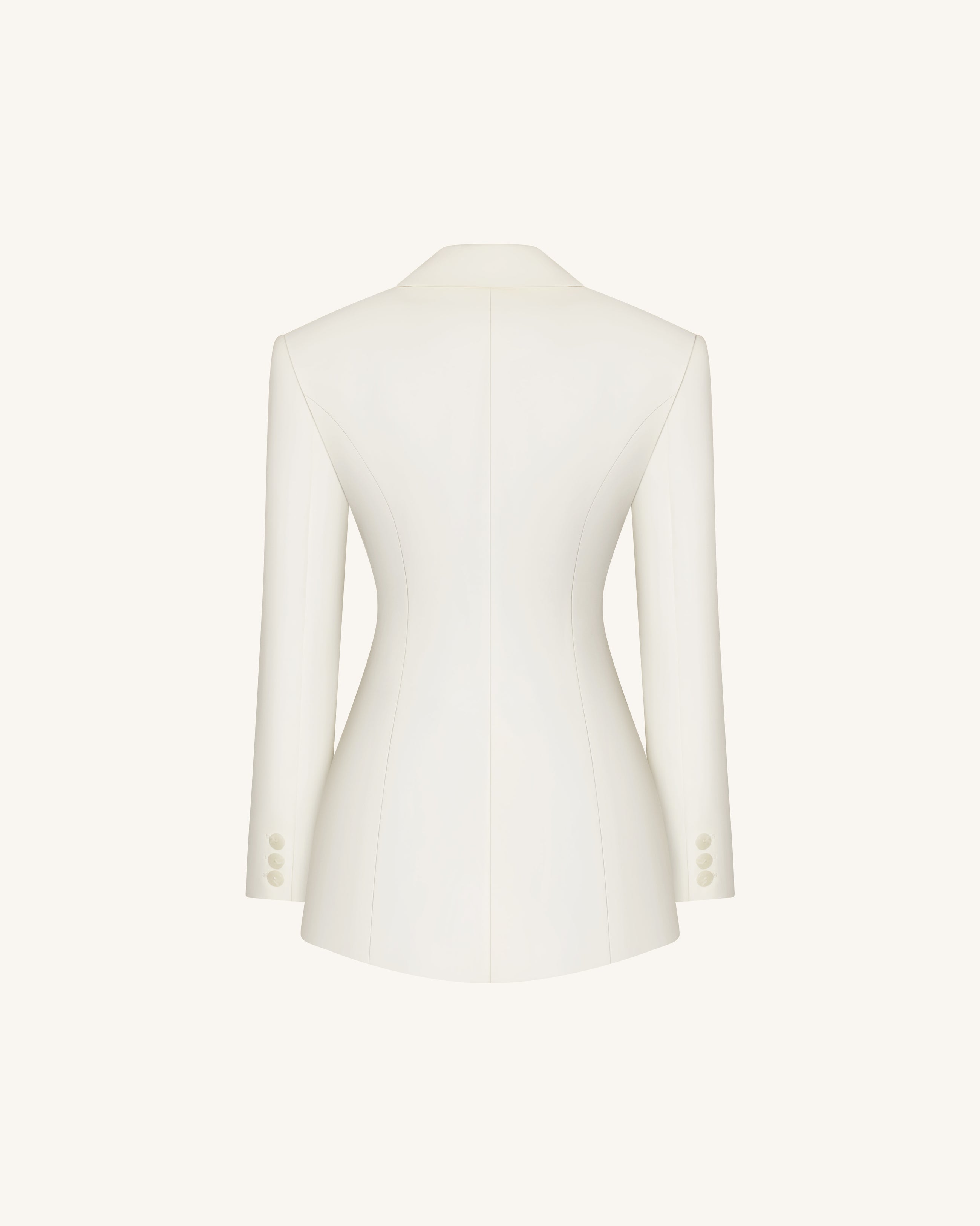 Iris Embroidery Hourglass Blazer - White