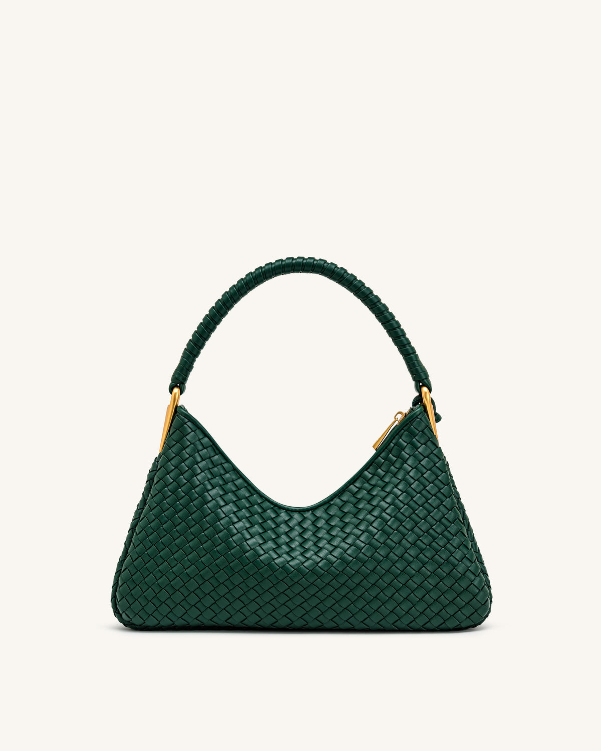 Lorena Woven Shoulder Bag - Emerald Green