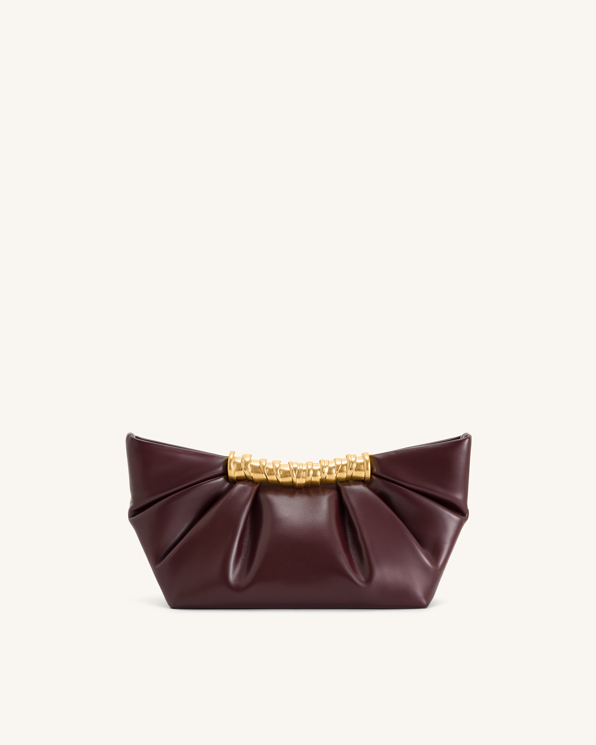 Leia Pleated Clutch - Deep Burgundy