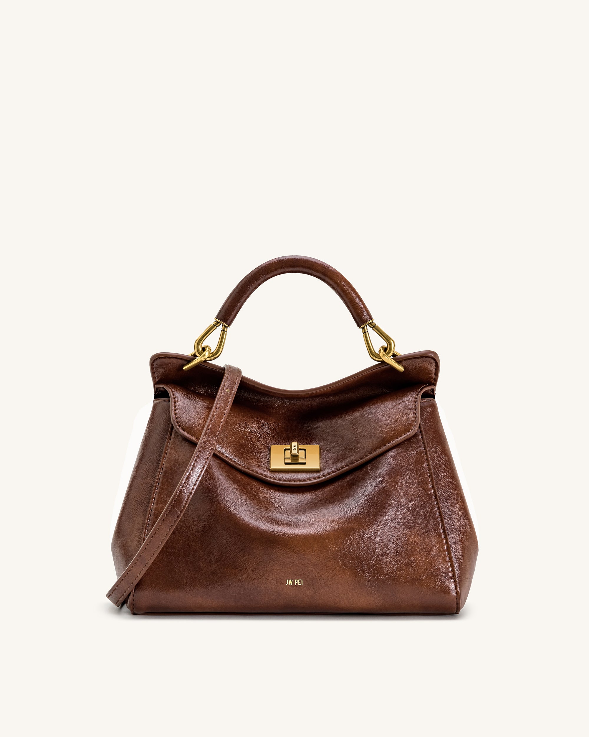 Lucia Classic Top Handle Bag - Coffee Brown | JW PEI
