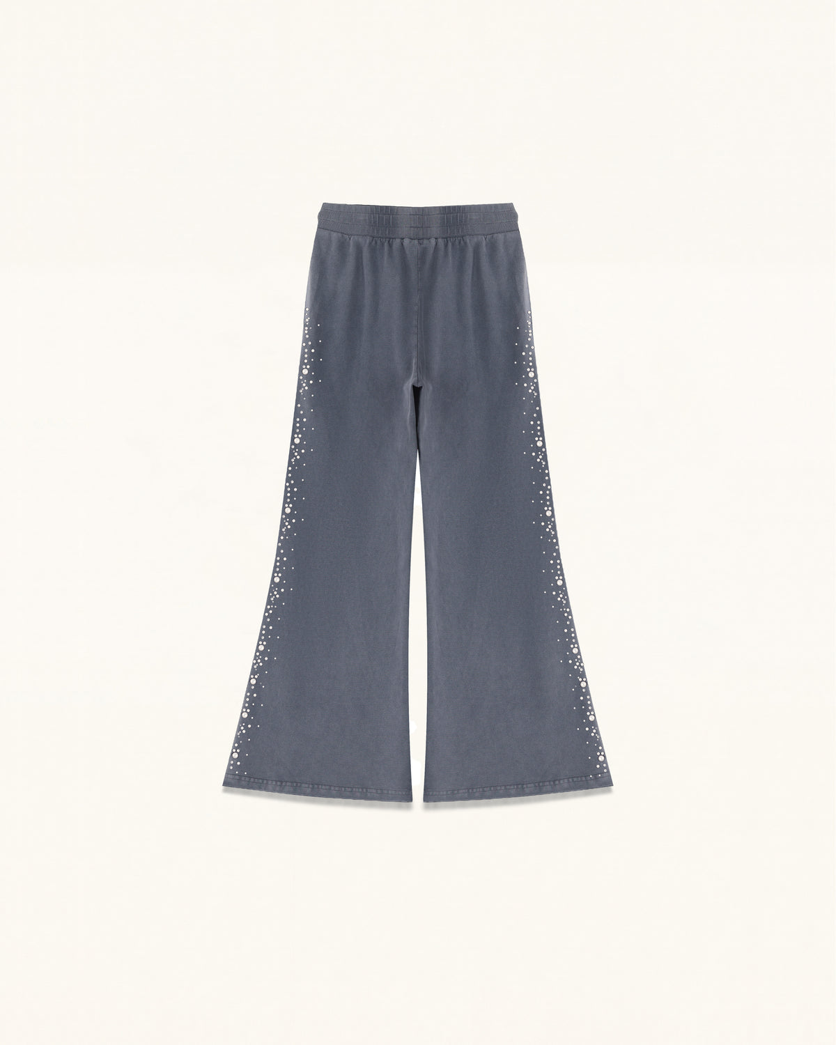 Gradient Pearl Trim Drawstring Sweatpants - Washed Slate