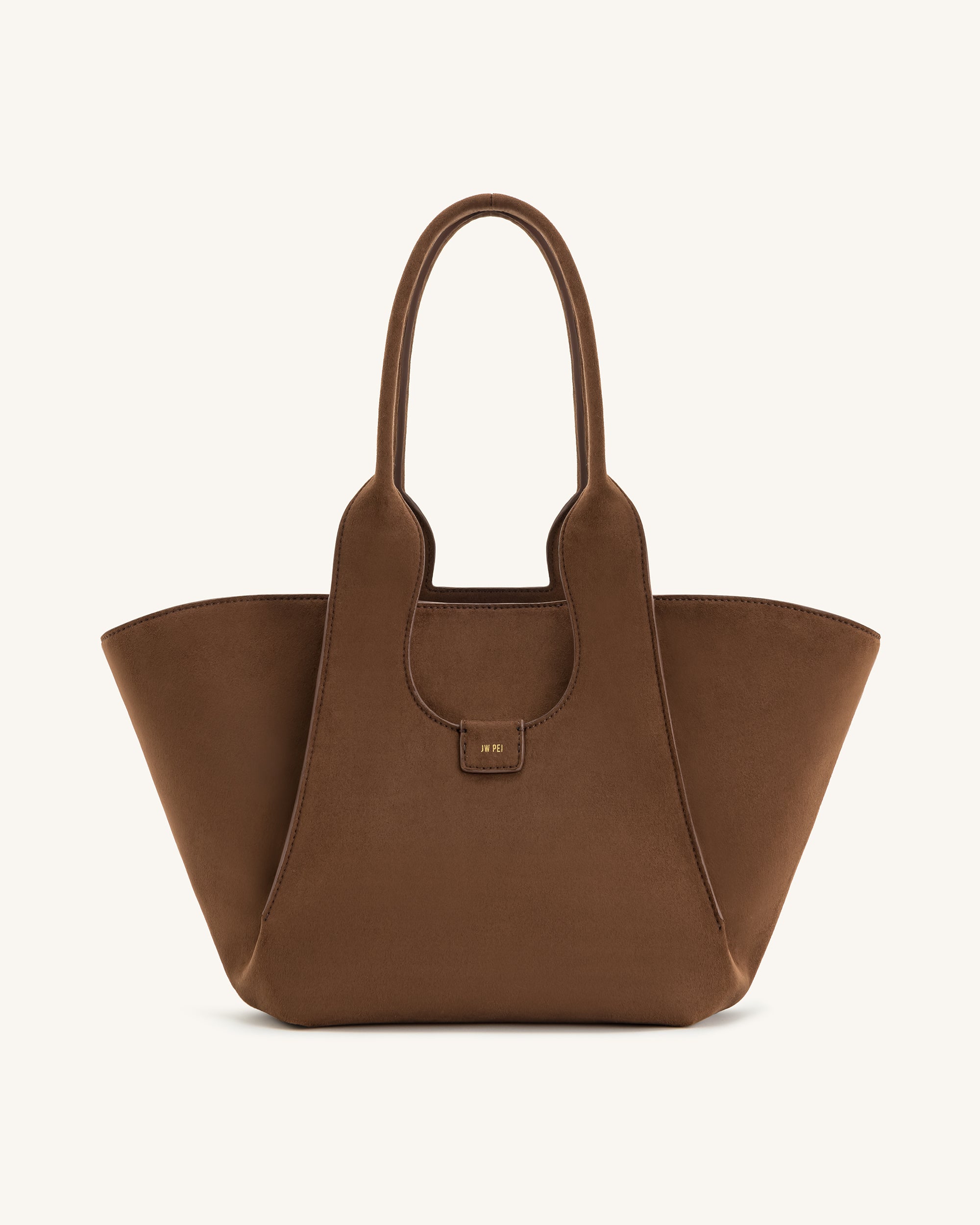 Cara Faux Suede Tote Bag - Mocha Brown | JW PEI