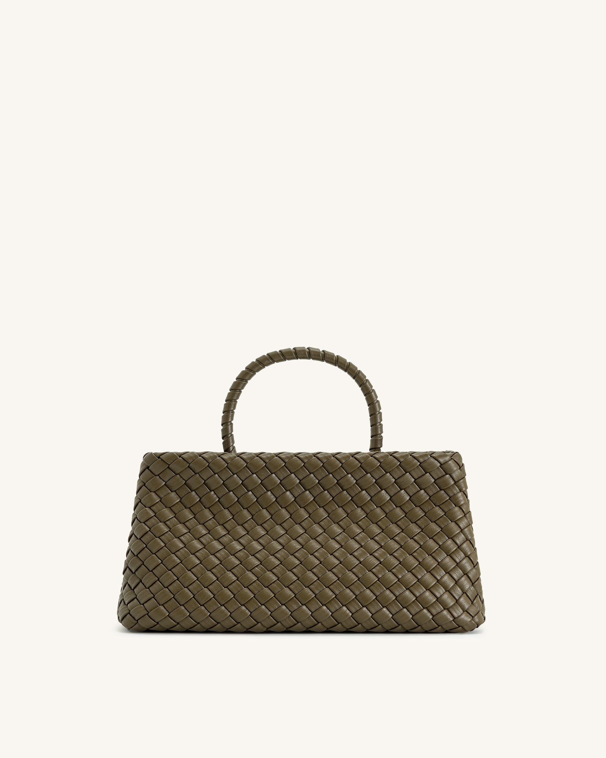 Elora Woven Tote Bag - Dark Olive