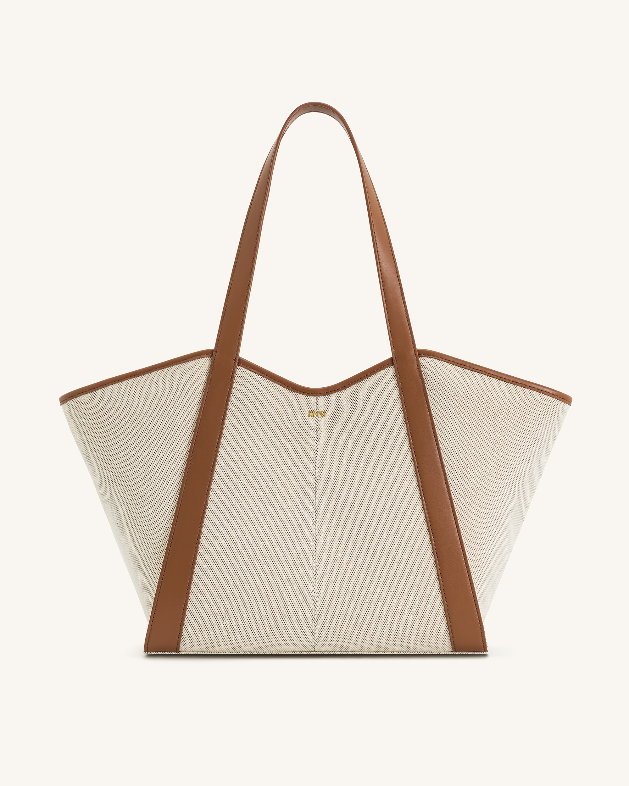 Kiana Large Capacity Tote Bag - Brown Canvas