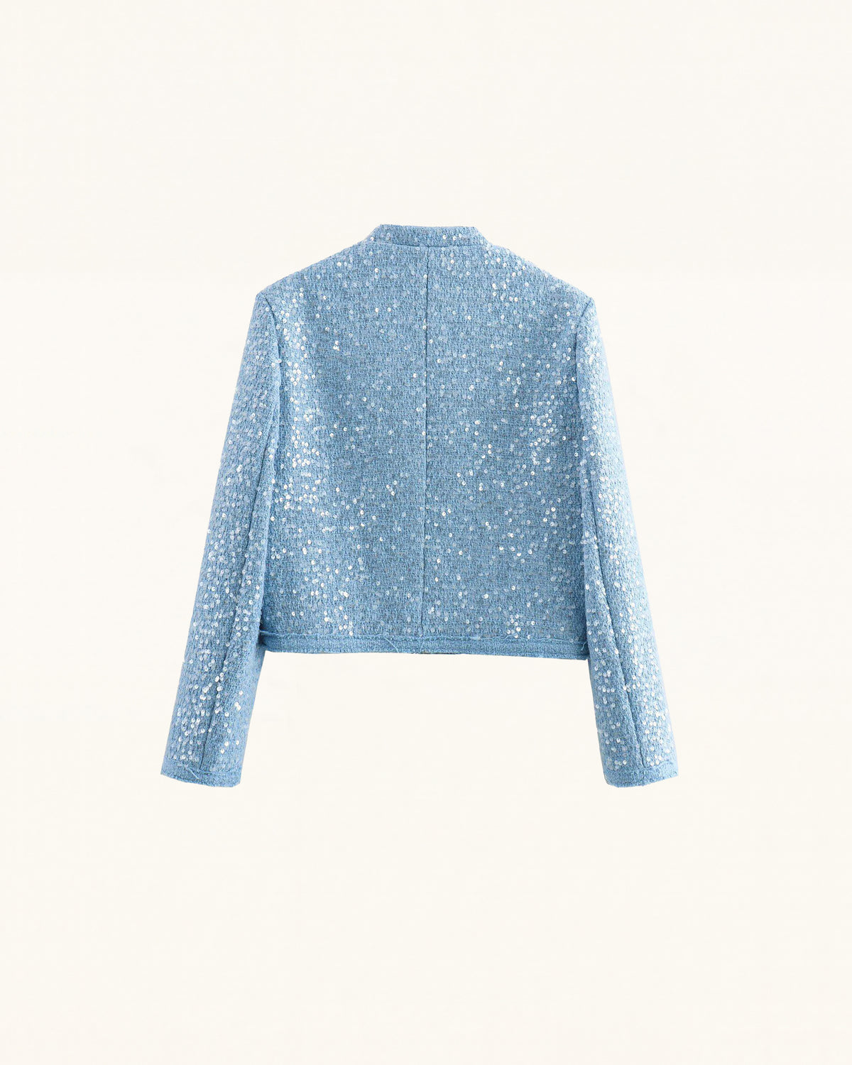 Sequin Tweed Jacket - Light Blue