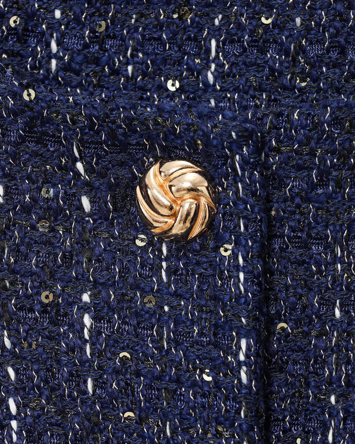 Sequin Tweed Jacket - Navy Blue