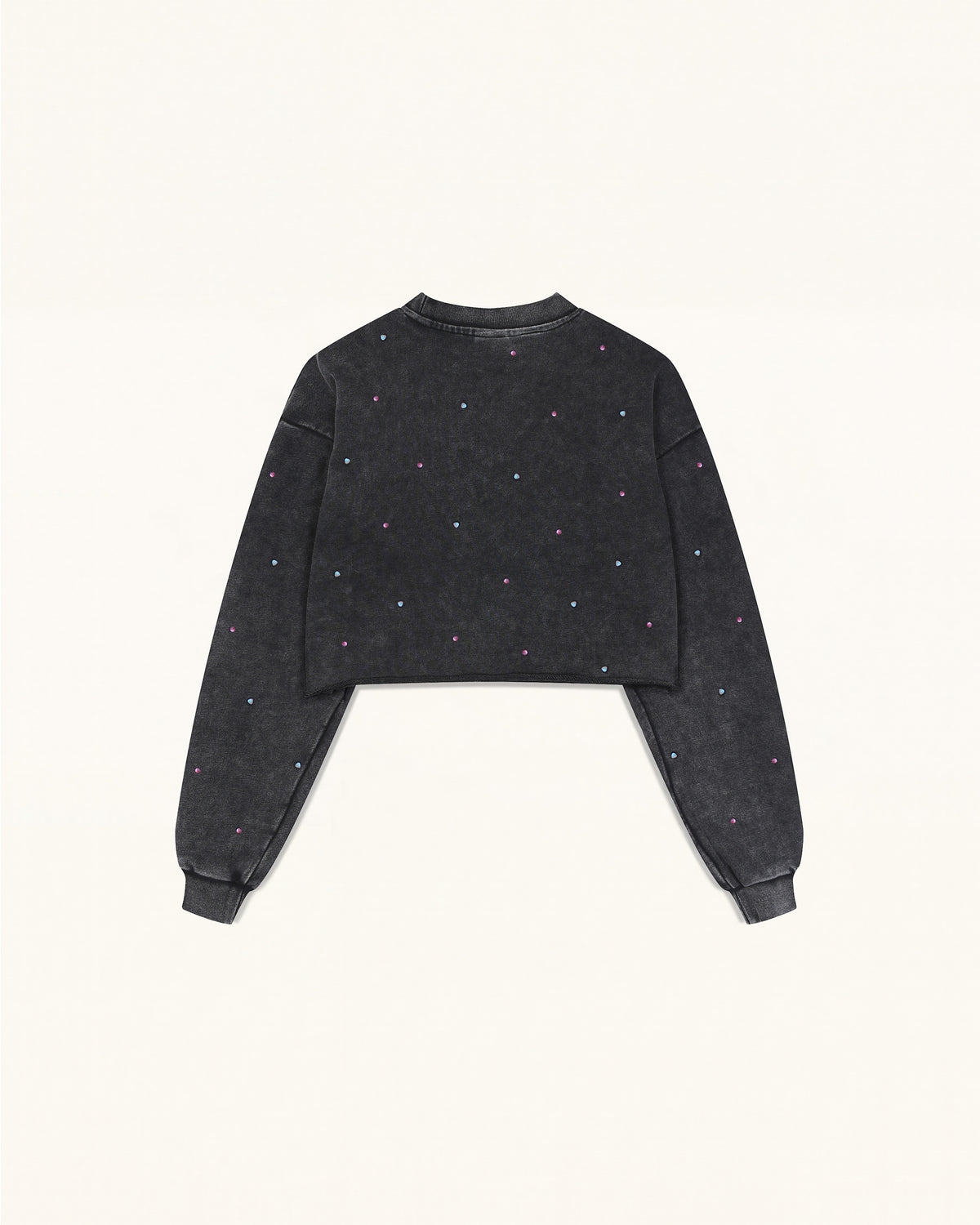 Candy Resin Heart Sweatshirt - Black