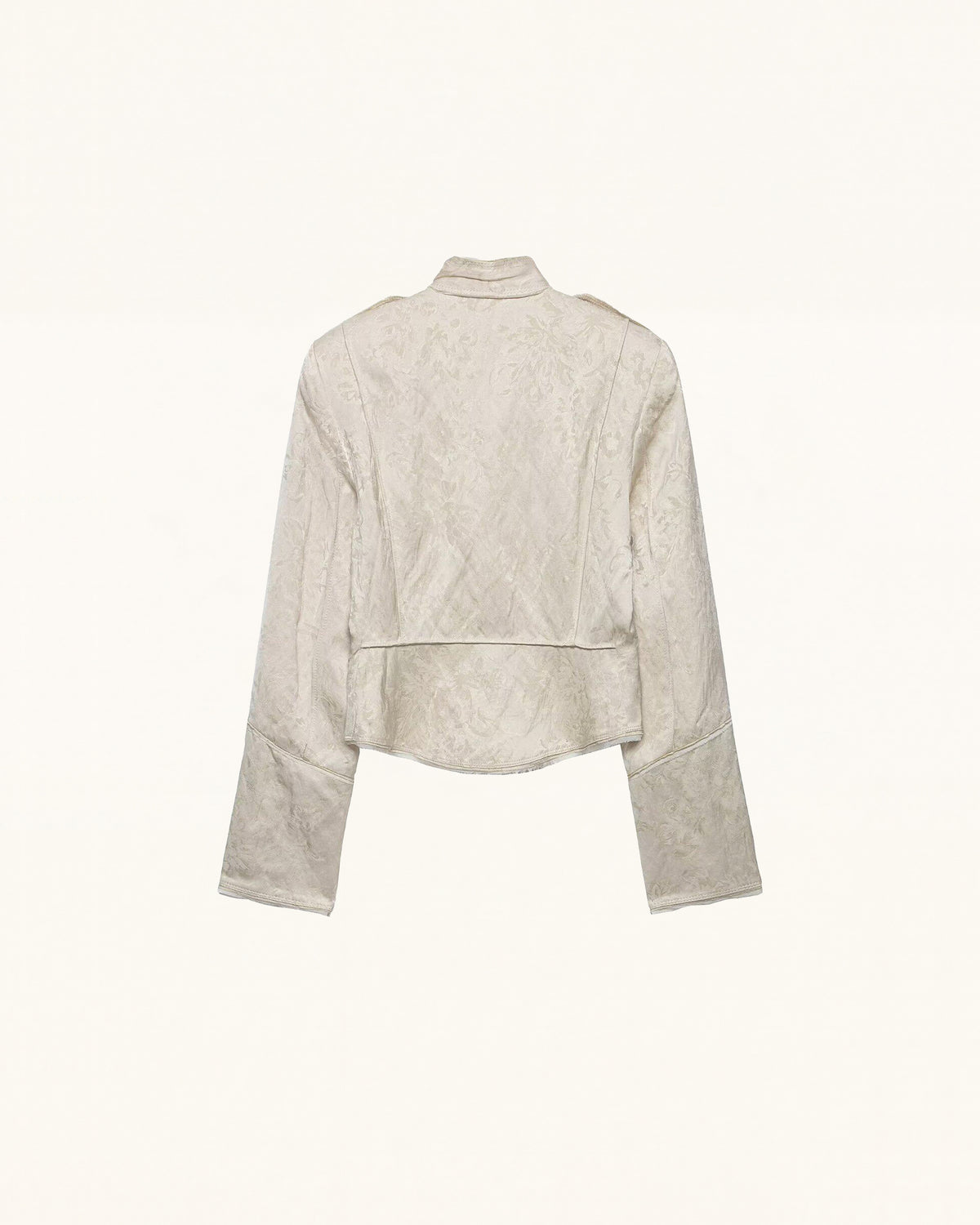 Jacquard Military-Inspired Jacket - Ivory