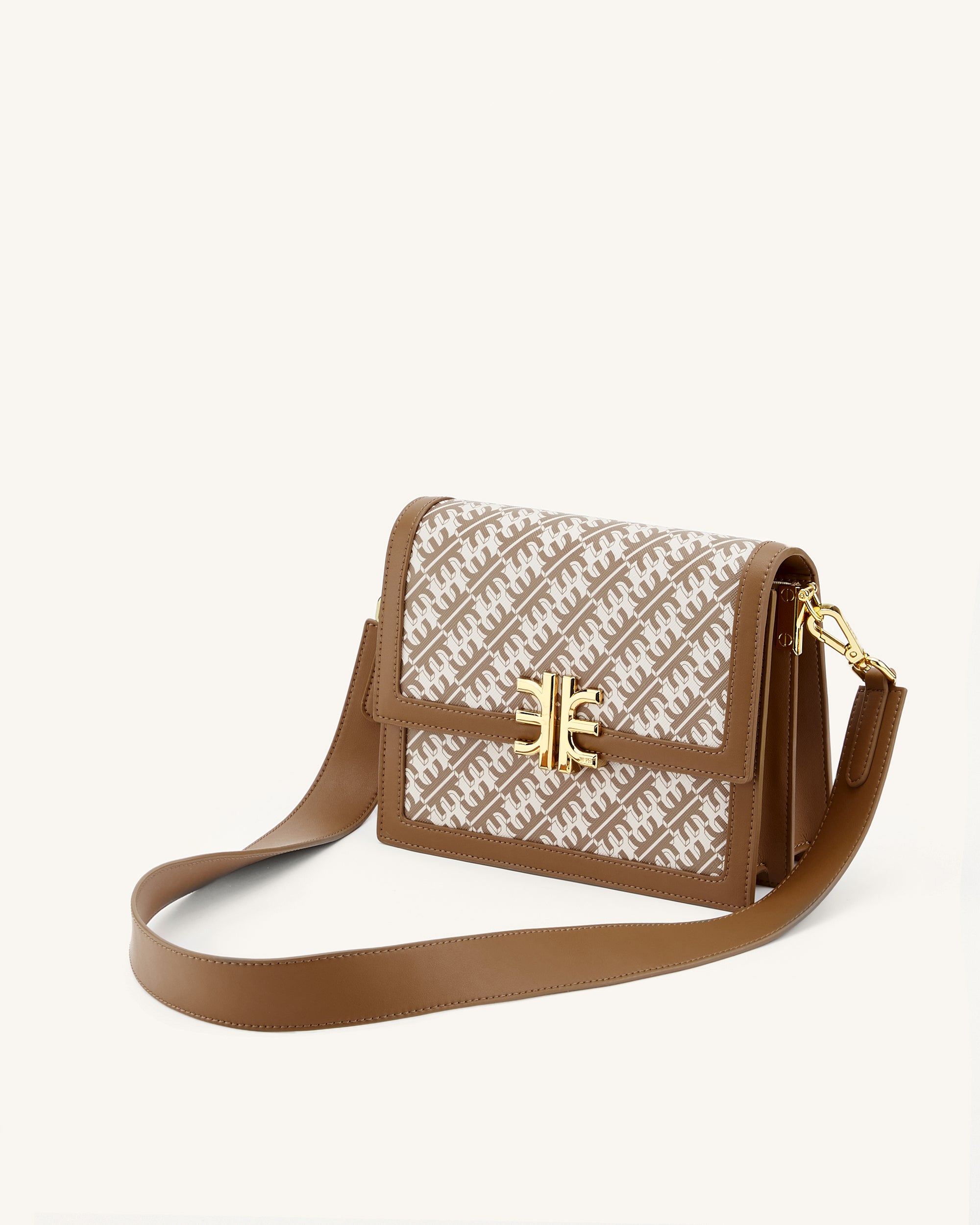 FEI Mini Flap Crossbody Brown
