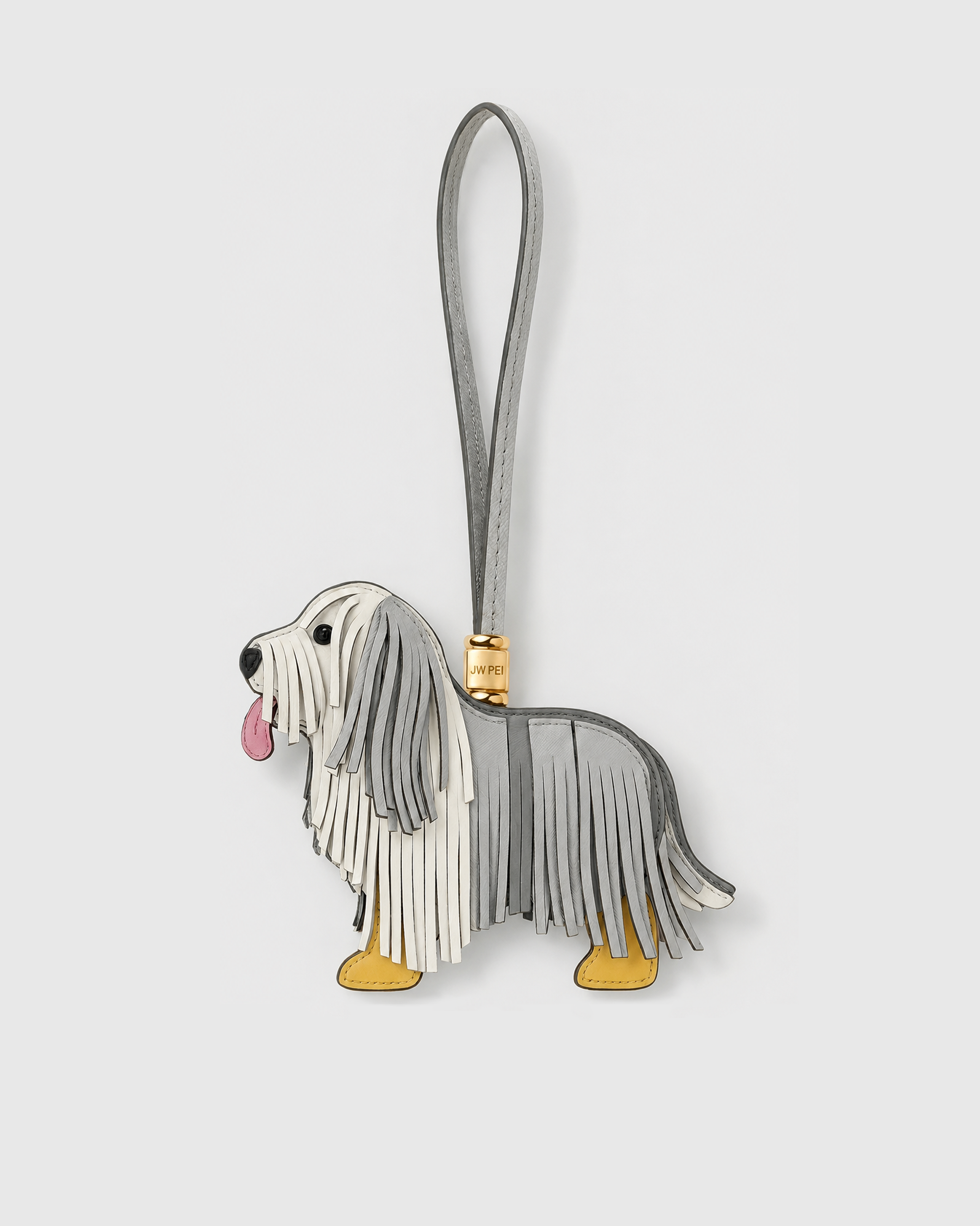 Shaggy Dog Bag Charm - Gray