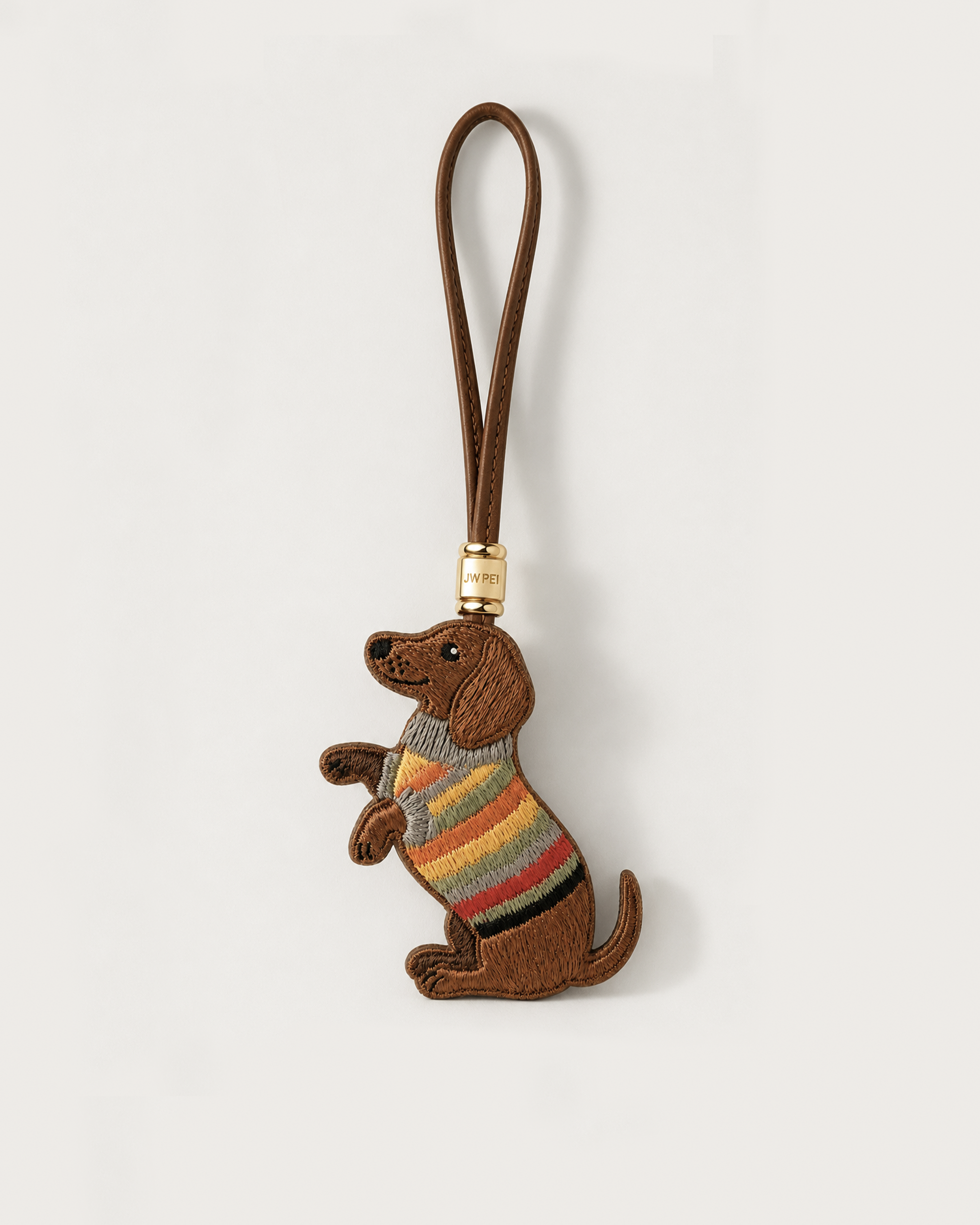 Sweater Dachshund Bag Charm - Brown