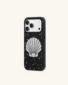 Seashell Artificial Crystal Phone Case - Black