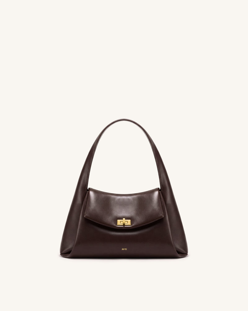 Carmen Flap Top Handle Bag - Dark Brown