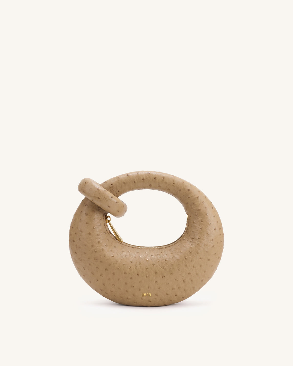 Abacus Faux Ostrich Mini Top Handle Bag - Khaki