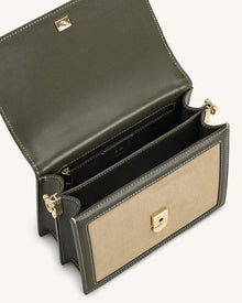 Mini Flap Faux Suede Crossbody - Green