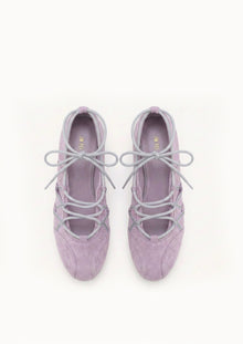 Iria Lace-Up Ballet Flats - Lavender Pink