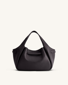 Mabel Soft Bow Tote Bag - Dark Brown