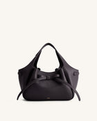 Mabel Soft Bow Tote Bag - Dark Brown