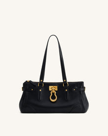 Yvette Elongated Tote Bag - Black