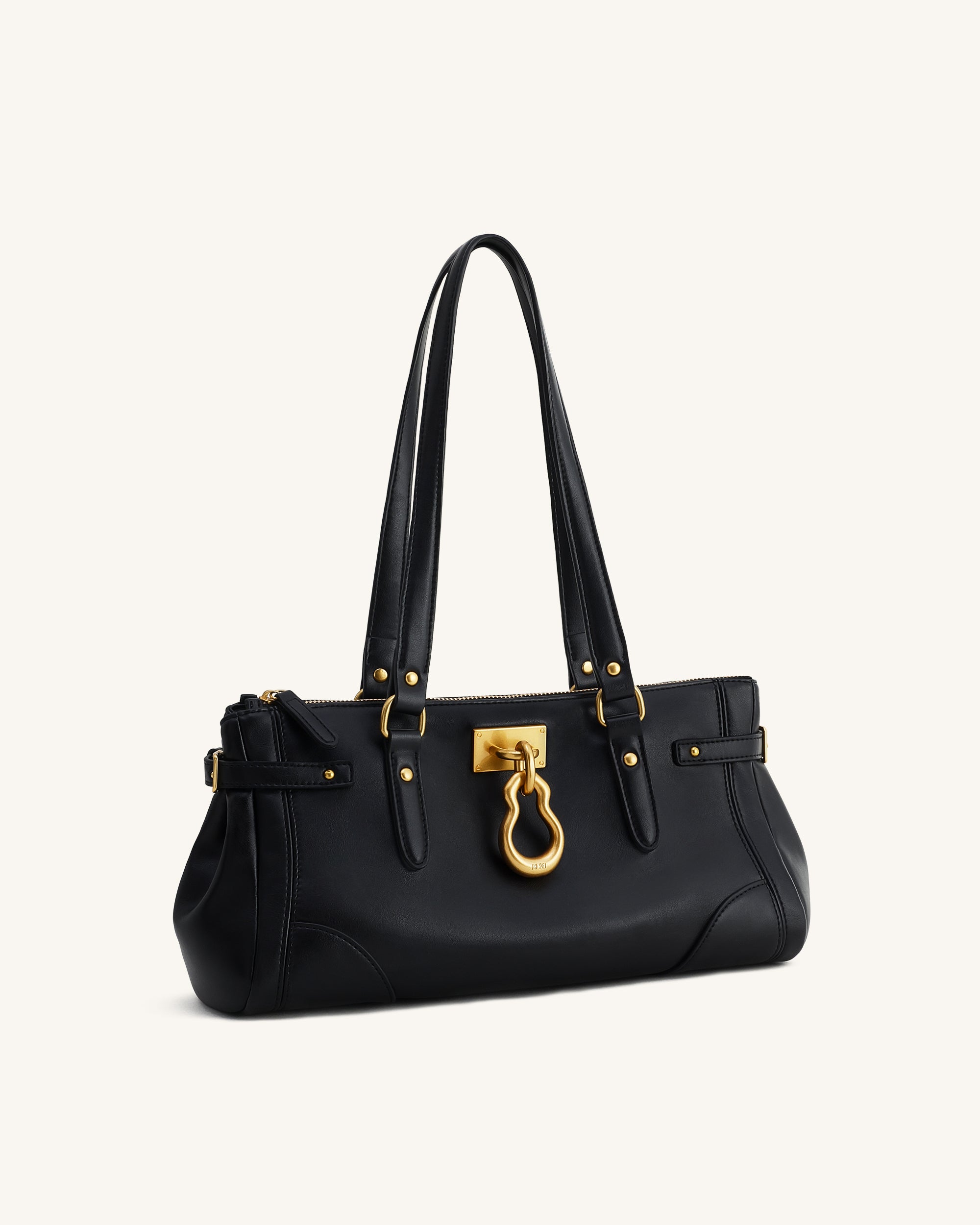 Yvette Elongated Tote Bag - Black