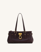 Yvette Elongated Tote Bag - Dark Brown