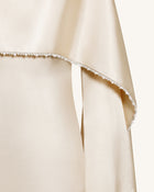 198Pearl-Trimmed Cape Sleeve Boat Neck Maxi Gown-Cream