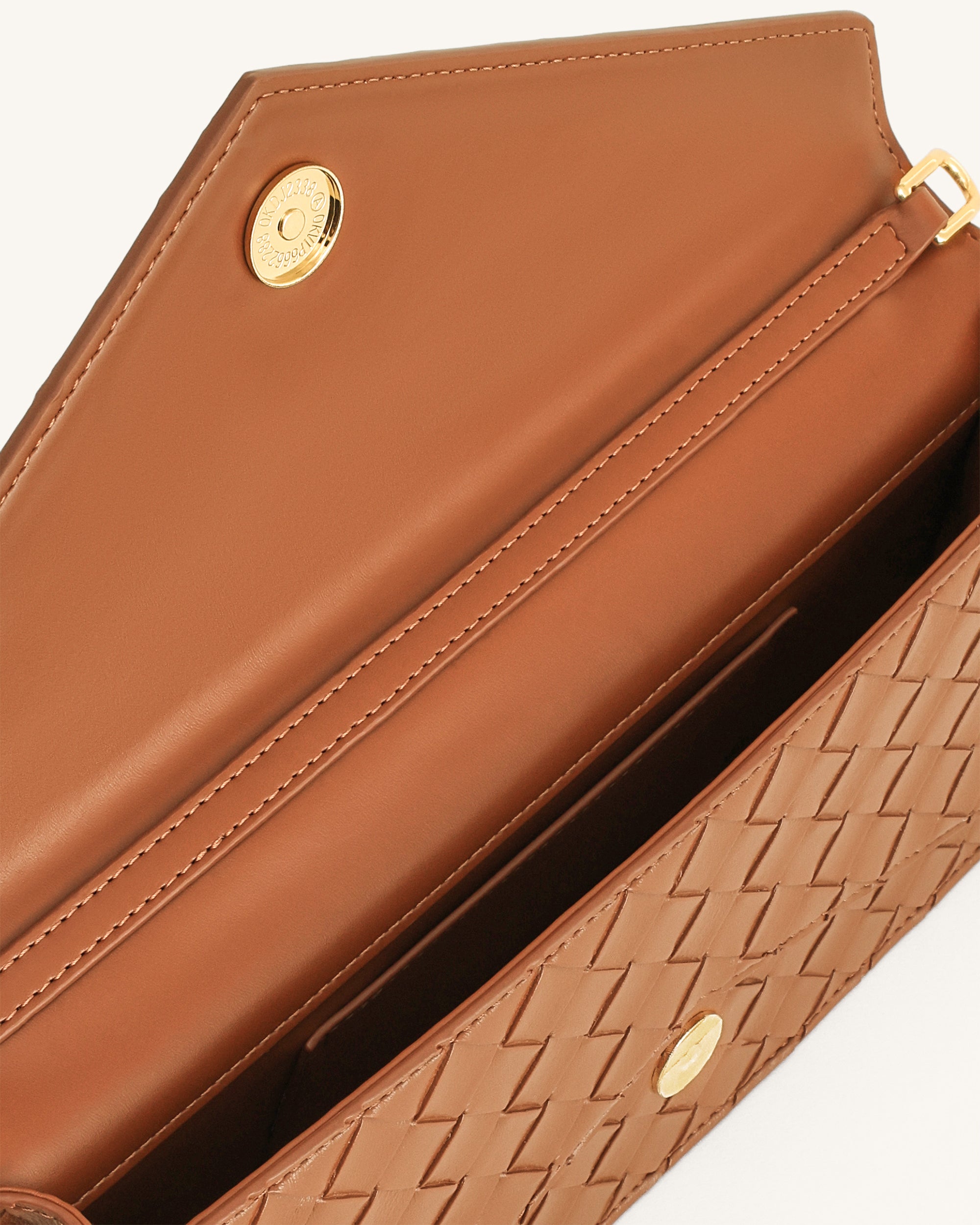 Celeste Woven Textured Envelope Top Handle Bag - Brown