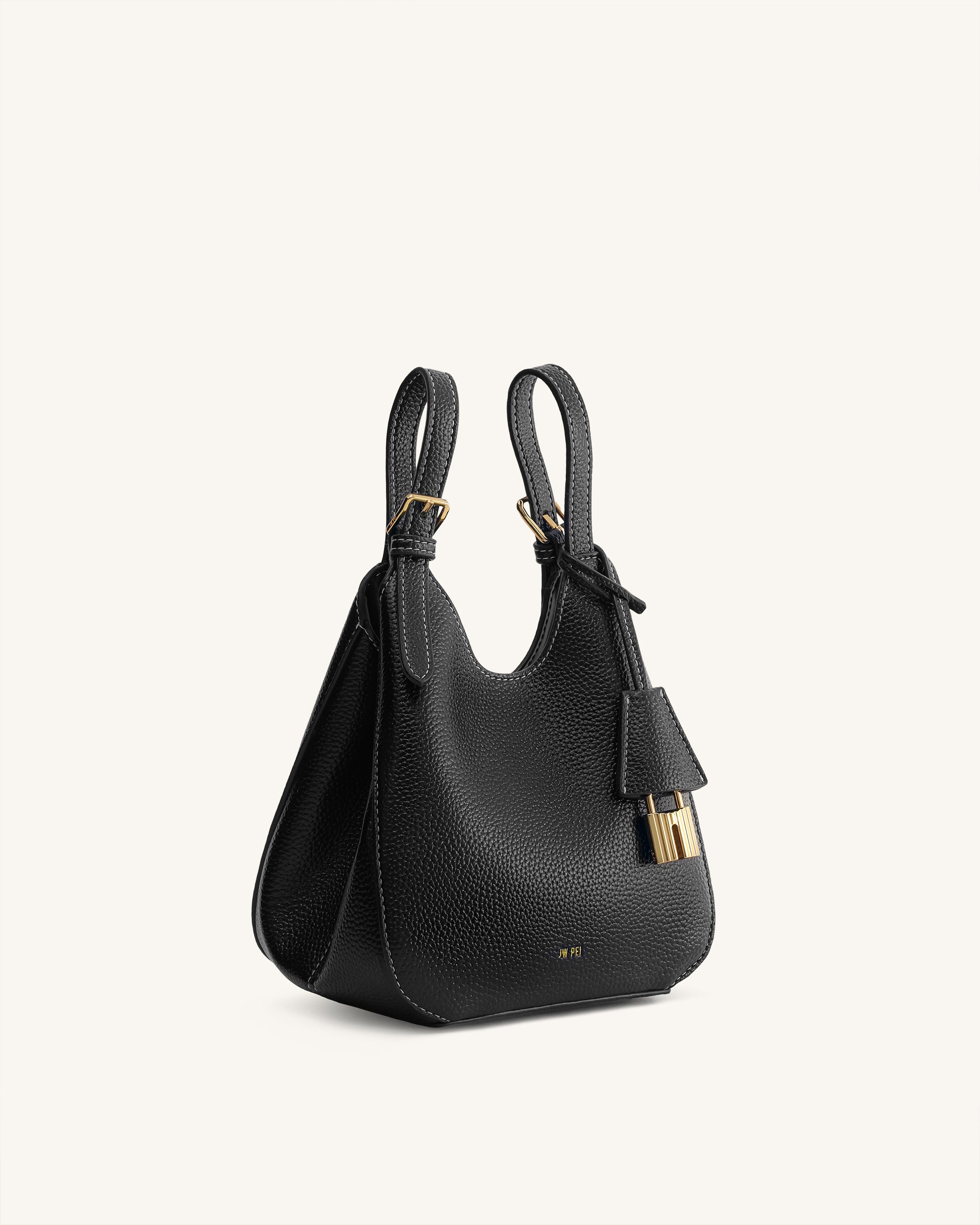 Ines Padlock Tote Bag - Black | JW PEI