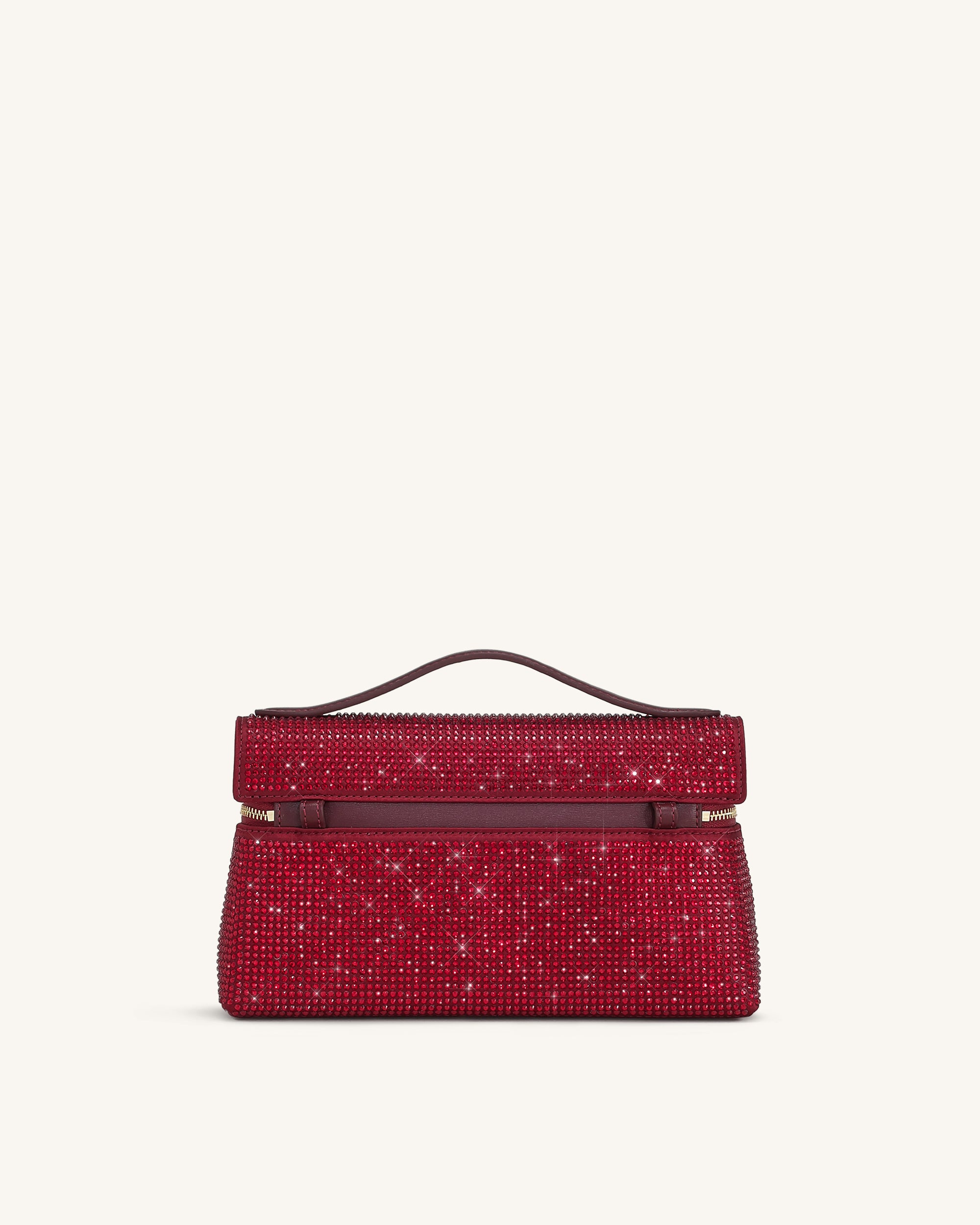 Thea Artificial Crystal Top Handle Bag - Red