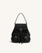 Harper Buckle Pocket Backpack - Black