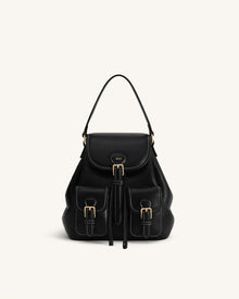 Harper Buckle Pocket Backpack - Black