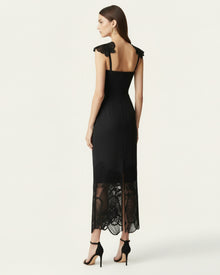 Orchid Embroidered Corset Dress - Black