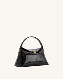 Talia Top Handle Bag - Black Croc