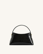 Talia Top Handle Bag - Black Croc
