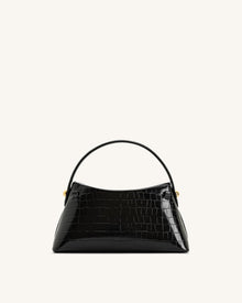 Talia Top Handle Bag - Black Croc