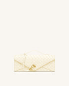 Celeste Woven Textured Envelope Top Handle Bag - Ivory