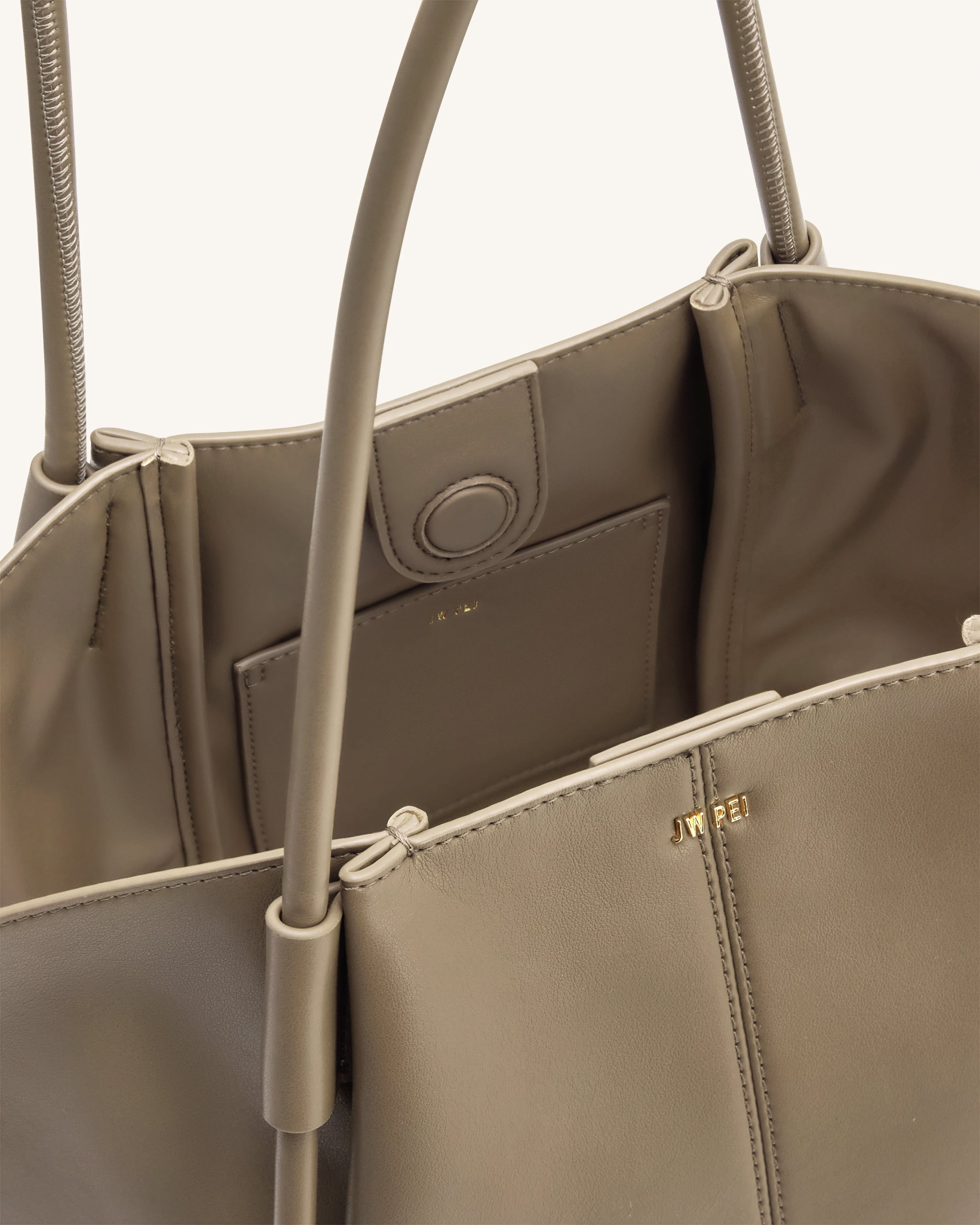 Nala Wide Tote Bag - Taupe | JW PEI