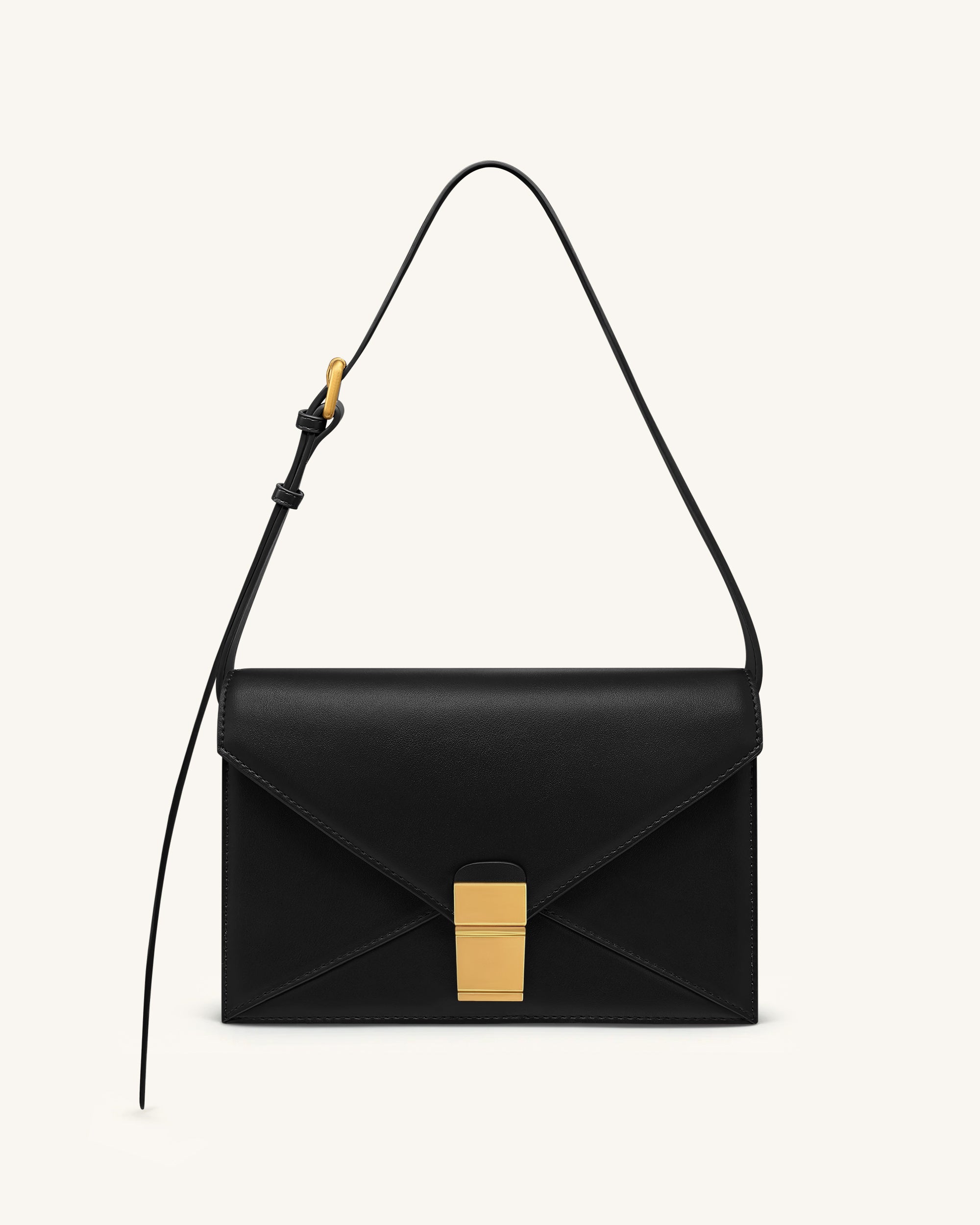 Clio Envelope Crossbody Bag - Jet Black