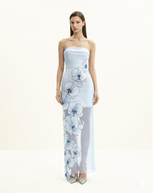 Orchid Embroidered Dress - Light Blue