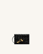 Celeste Woven Textured Envelope Wallet - Black