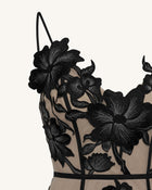 Floral Sling Mini Dress - Black