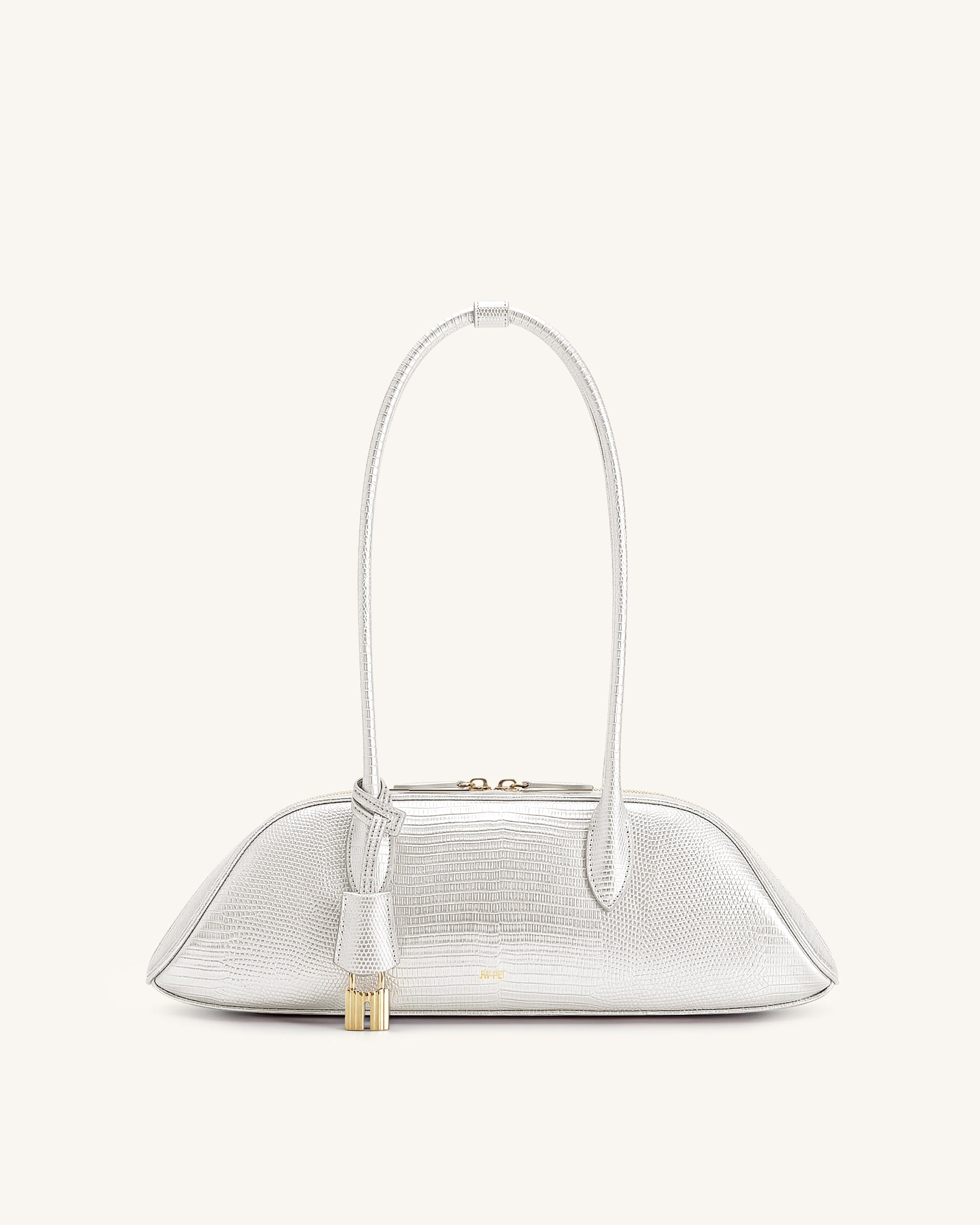 Zora Shoulder Bag - Silver Lizard Texture