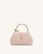 Bruna Dachshund Metal Handle Top Handle Bag - Light Pink