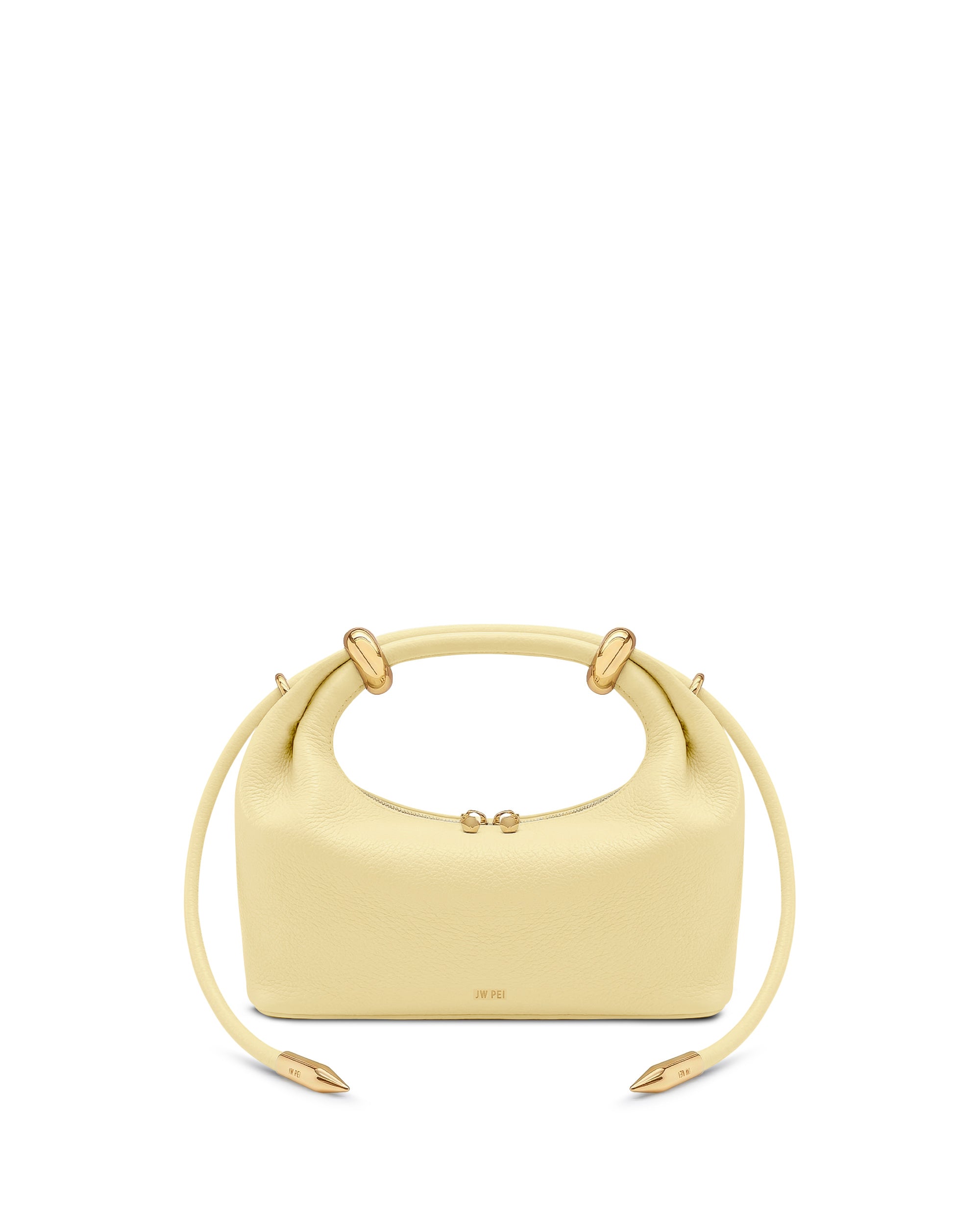 Ellie Metal Ring Embellished Top Handle Bag - Lemon Yellow