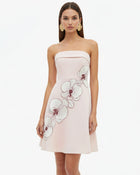 Orchid Embroidered Strapless A-Line Midi Dress - Blush Pink