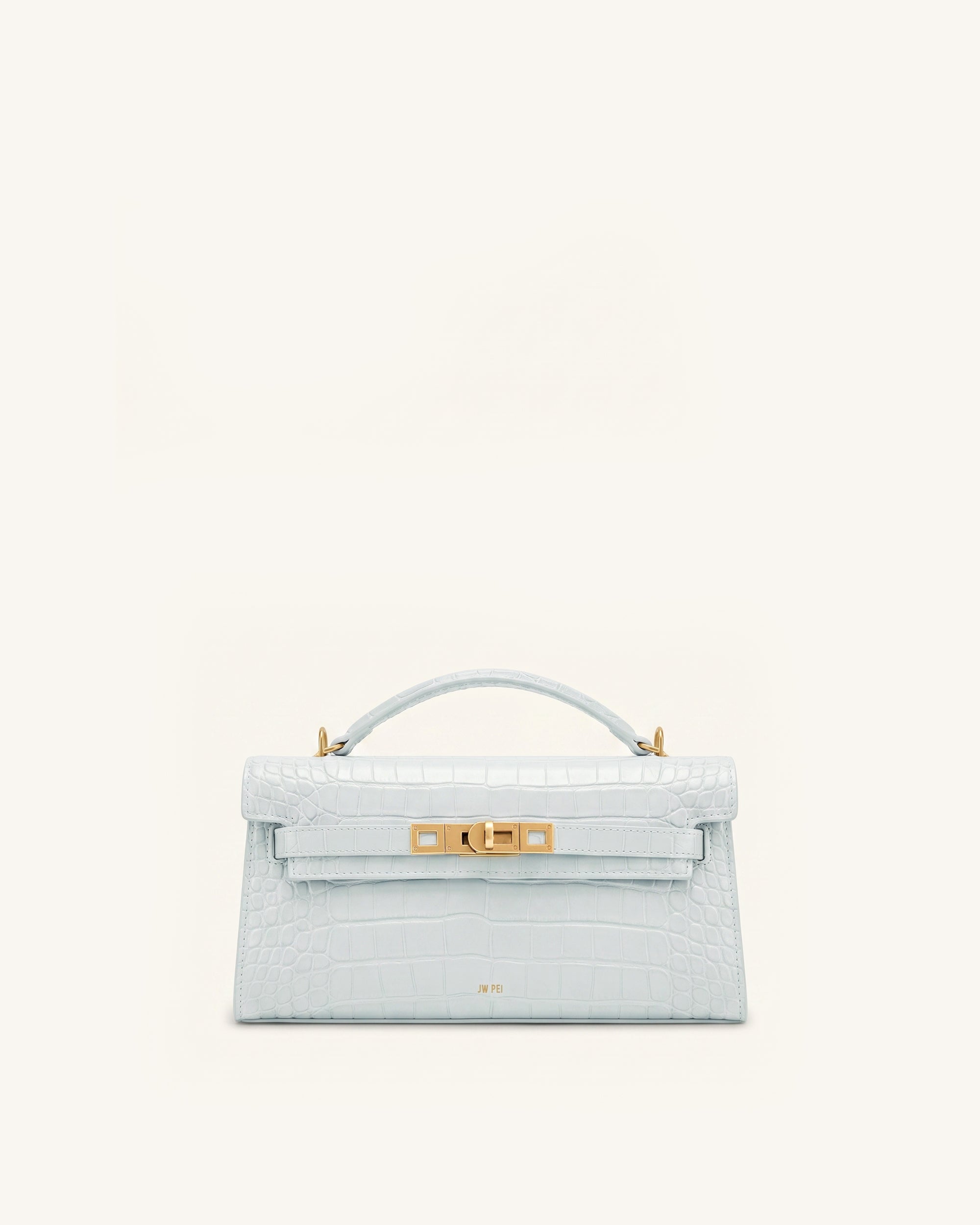 Noor Top Handle Bag - Blue Croc