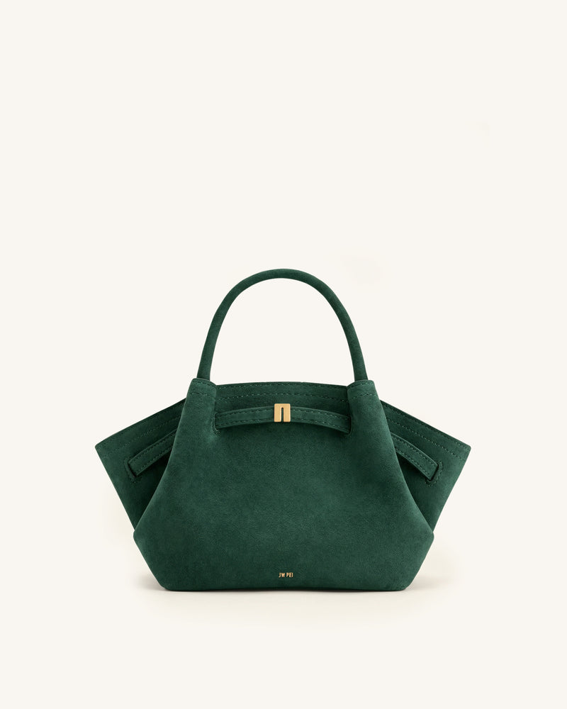 Hana Mini Faux Suede Tote Bag - Forest Green