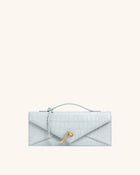 Celeste Envelope Top Handle Bag - Light Blue Croc