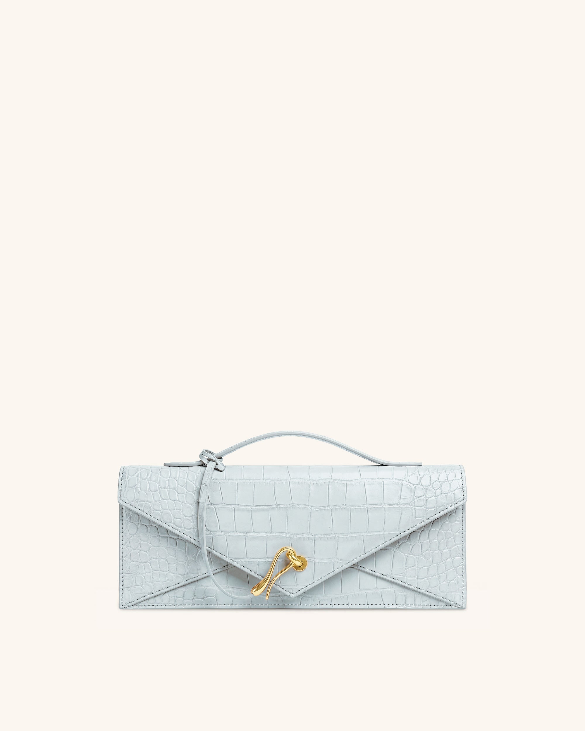 Celeste Envelope Top Handle Bag - Light Blue Croc